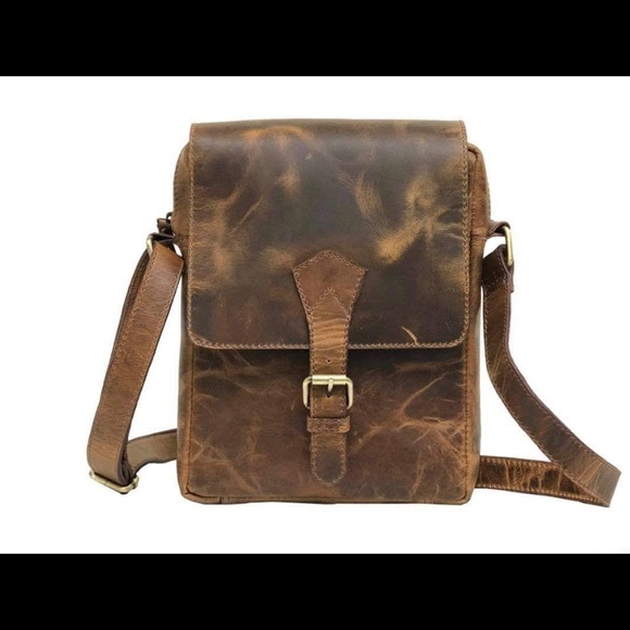 Genuine leather handmade cross body bag - Picture 4 of 4